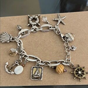 Brighton Nantucket Starfish Shell Anchor charm bracelet